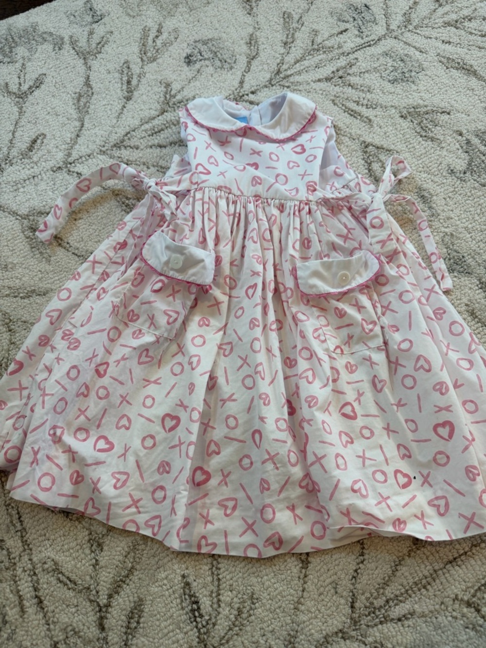 bella bliss White Dress with Pink Heart & XO Print